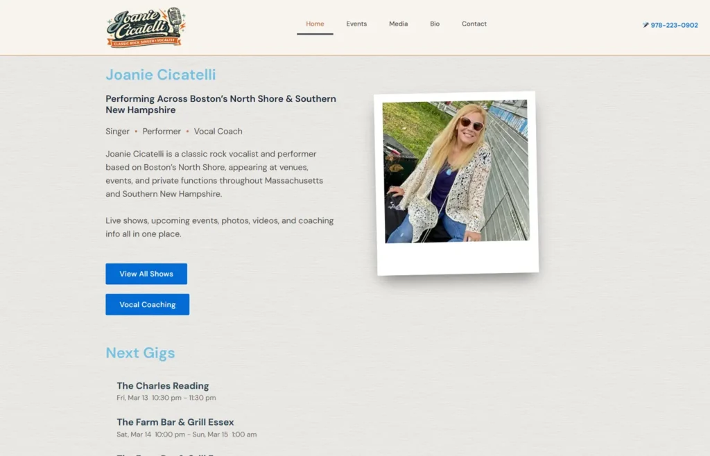 Joanie Cicatelli classic rock singer website Boston North Shore